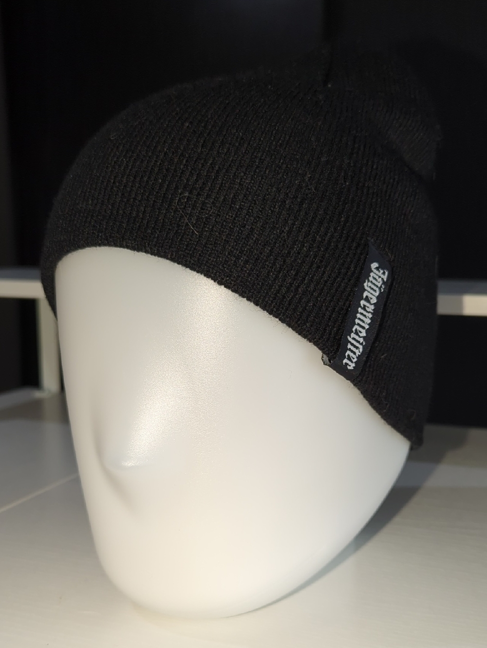 Jagermeister Black Knit Beanie with Logo Tag